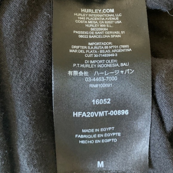 Hurley Mens Surf Graphic Tee Sz M Aloha Only Since 99 Palm Tree Black #256J - Picture 5 of 7